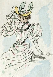 Eine Frau hält eine Zeitung