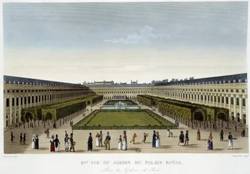 Ansicht des Gartens des Königspalastes - in „Views of Paris“ von Courvoisier