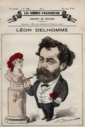 Karikatur von Leon Alexandre Delhomme (1841-1895), französischer Bildhauer, aus 