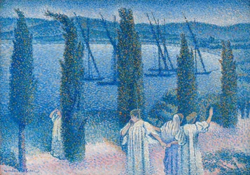 Nocturne mit Zypressen, 1896
