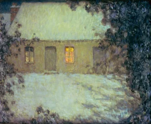 Reetdachhaus unter dem Schnee