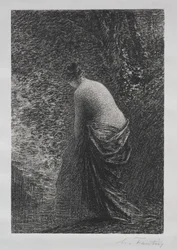Stehender Badender