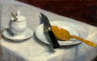 Stillleben mit Senftopf, 1860