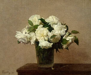 Stillleben mit weißen Rosen