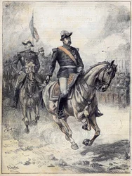 General Felix Gustave (Felix-Gustave) Saussier (1828-1905) im Jahr 1892 nach Chartiers Aquarell.