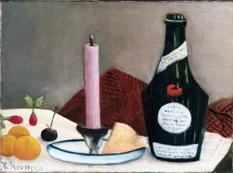 ""Stillleben mit rosa Kerze"" Gemälde von Henri Rousseau, genannt der Zöllner (1844-1910) 1909 The Phillips Collection, Washington, D.C.
