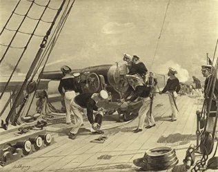 Bombardierung von Alexandria, 1882 (Gravur)