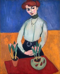 Mädchen mit Tulpen