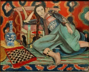 Odaliske in einem türkischen Sessel