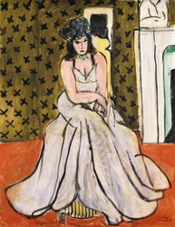 Frau mit blauem Hut