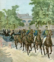 Ankunft von Felix Faure auf der Pferderennbahn, 1895