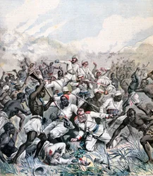 Zerstörung einer deutschen Expedition in Afrika, 1891