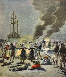 Johannisfeuer in der Bretagne