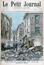 Schwere Unruhen und Ausschreitungen in Mailand, Italien, 1898