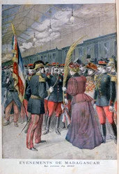 Die Rückkehr des 200. Regiments aus Madagaskar, 1896
