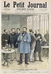 Titelblatt, das die Bar im Haus der Abgeordneten darstellt, Illustration aus der illustrierten Beilage von Le Petit Journal, 5. November
