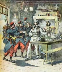 Ein Paar empfängt Soldaten