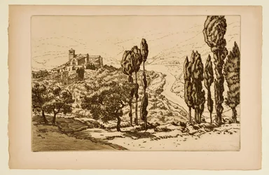 Die Basilika von Assisi, von La Rocca aus gesehen