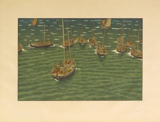 Boote vor Anker in Tréboul