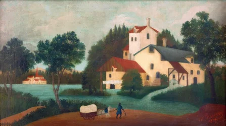 Das Gespann vor der Mühle