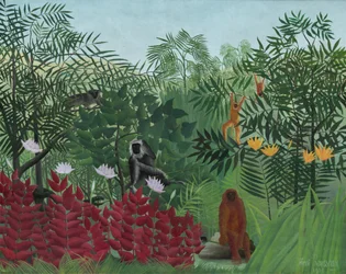 Tropischer Wald mit Affen, 1910