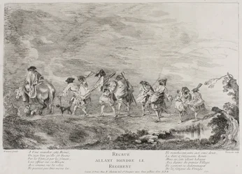 Rekruten gehen zum Regiment
