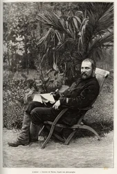 Porträt des Autors Dr. Charles Edouard Hocquard (1853-1911), Medizinalmajor 1. Klasse. Gravur von Thiriat, zur Illustration der Geschichte 