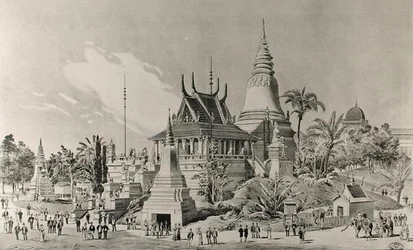 Der kambodschanische Palast am Trocadero, die Weltausstellung von 1900