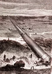 Die Riesengeschützkanone von J. T. Maston, "Von der Erde zum Mond" von Jules Verne