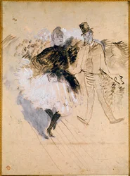 Goulue und Valentin le Desosse im Moulin de la Galette
