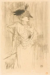 Mlle. Marcelle Lender, stehend