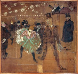 Panneau für die Bude der Goulue auf der Foire du Trône: Das Moulin Rouge: La Goulue und "Valentin le désossé"