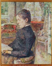 Die Gräfin Alphonse de Toulouse-Lautrec, die Mutter des Malers, im Salon des Château de Malromé