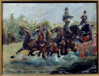 Alphonse von Toulouse Lautrec fährt seine Postkutsche