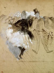 Im Moulin de la Galette. La Goulue und Valentin der Entfesselte