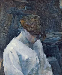 La Rousse in einer weißen Bluse