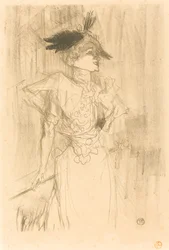 Mlle. Marcelle Lender, stehend