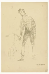 Porträt des Radfahrers Albert Zimmerman und seines Fahrrads (Zimmerman et sa machine)