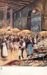 Altes London: Billingsgate-Markt, früher Morgen