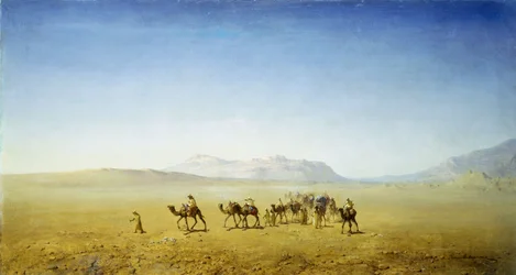 Eine arabische Karawane in der Wüste