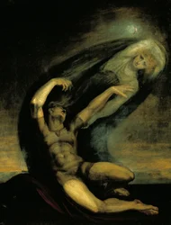 Achilleus versucht, den Schatten des Patroklos zu ergreifen
