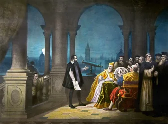 Galileo Galilei demonstriert sein Teleskop Leonardo Donato, Dogen von Venedig und dem venezianischen Senat im Jahr 1609, um 1900