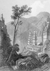 Jain-Tempel, Muktagerri, graviert von Finden, aus 