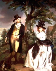 Porträt einer sitzenden Dame und ihres stehenden Ehemanns