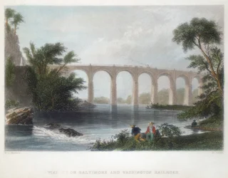 Viadukt der Baltimore & Washington Railroad, um 1838