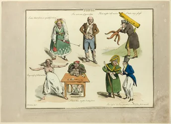 Tafel aus Illustrationen zu beliebten Liedern