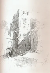 Crookston Castle, in der Nähe von Paisley, 1840
