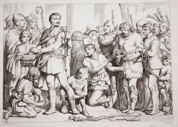 Wie Hereward den Töpfer spielte und den König betrog, Illustration aus Hereward the Great von Charles Kingsley, veröffentlicht 1870, graviert von C.G. Lewis
