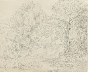 Tamworth - Ländliche Ansicht: Feder- und Tuschzeichnung, undatiert [1788-1855]