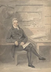 Porträt eines Mannes, vor einem Schreibtisch sitzend, 1795-1800